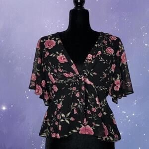 Black Dynamite Floral V-Neck T-Shirt